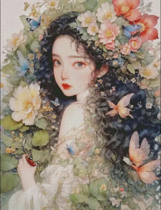 Printed On Canvas Cross Stitch DIY Set Chinese Pattern Kit Home Needlework Embroidery 177 Colors