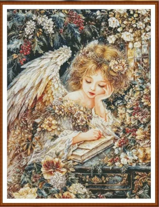 Angel 14CT 16CT Printed On Canvas Cross Stitch DIY Set Chinese Pattern Kit Home Needlework Embroidery 145 Colors